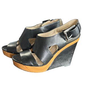 Michael Kors Carla Platform Wedges Sandals 9.5
